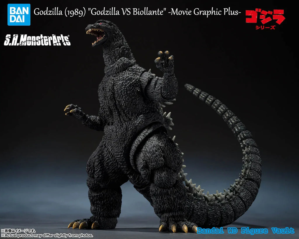 In stock Bandai S.H.MonsterArts Godzilla (1989) "Godzilla VS Biollante" -Movie Graphic Plus Figures Model Genuine Boxed Toy Gift