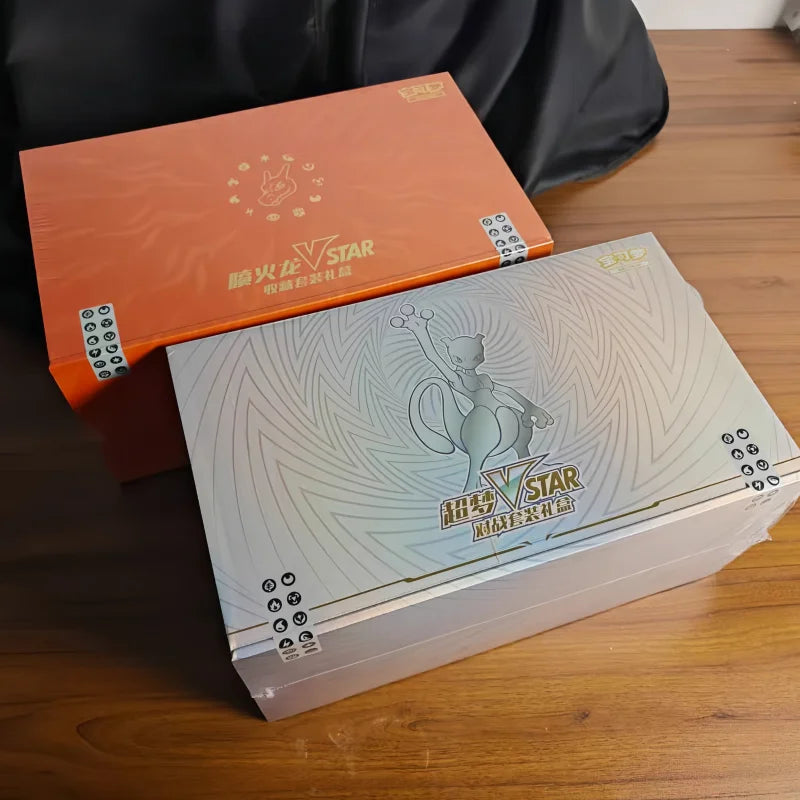 Hot Salegenuine Pkm Trading Ptcg Cards Game Simplified Chinese 8.0 Charizard Vstar Mewtwo Collection Gift Box Friend Gifts