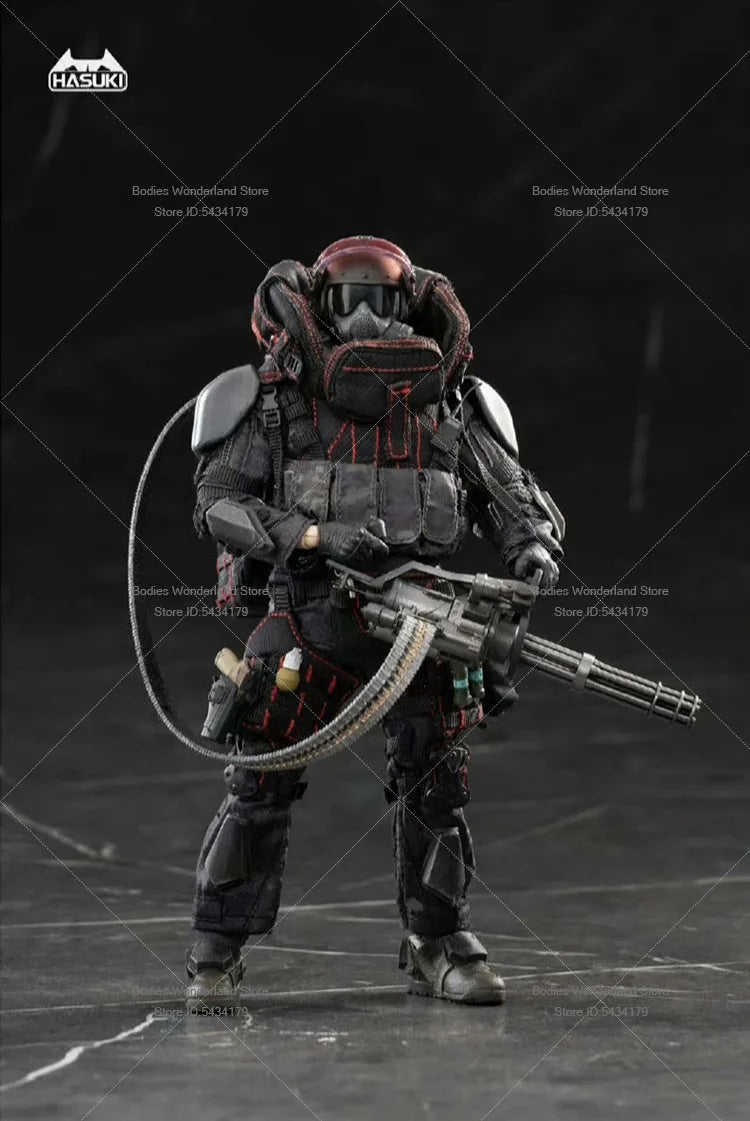 Hasuki SA-02 1/12 Scale Soldier Shield Bearer Black Action Series Venue Limited Edition 6inch Action Figure Doll Collection