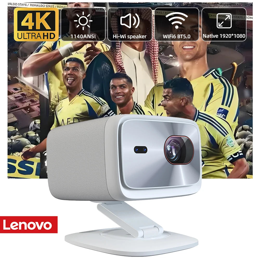 Lenovo 100P Projector 4K 1920*1080P Outdoor Full HD LED Video Movie Home Theater Portable Beam Projector PK hy300 Proyector
