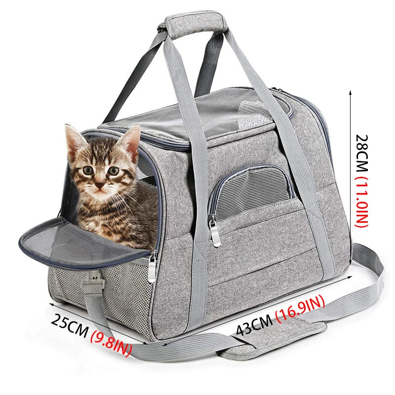 Cat Bags Portable Dog Carrier Bag Mesh Breathable Foldable Cats Carrier Bag Travel Breathable Transport Handbag Pet Travel Bags