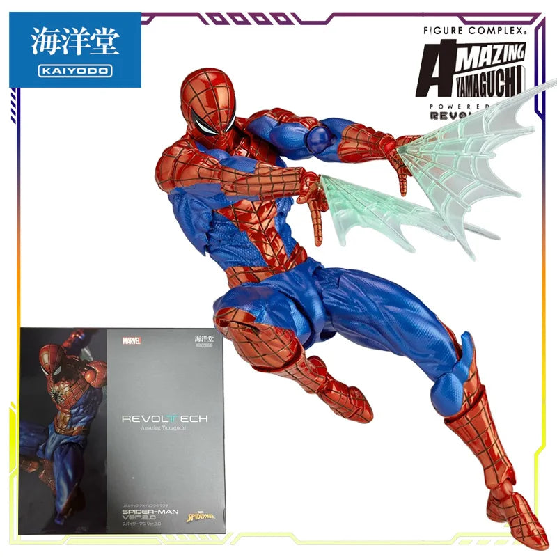 KAIYODO Original Revoltech Venom/Spider-Man 2.0 Version Fully Articulated Action Figure Model Toy Collectible Gift for Boys