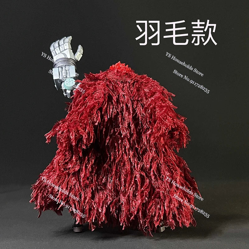 1/12 Eustass Kid Strong Man Soldier Mini Dark Red Long Cloak Cape Toys Accessory For 6" Shf Anime One Piece Action Figure Decor