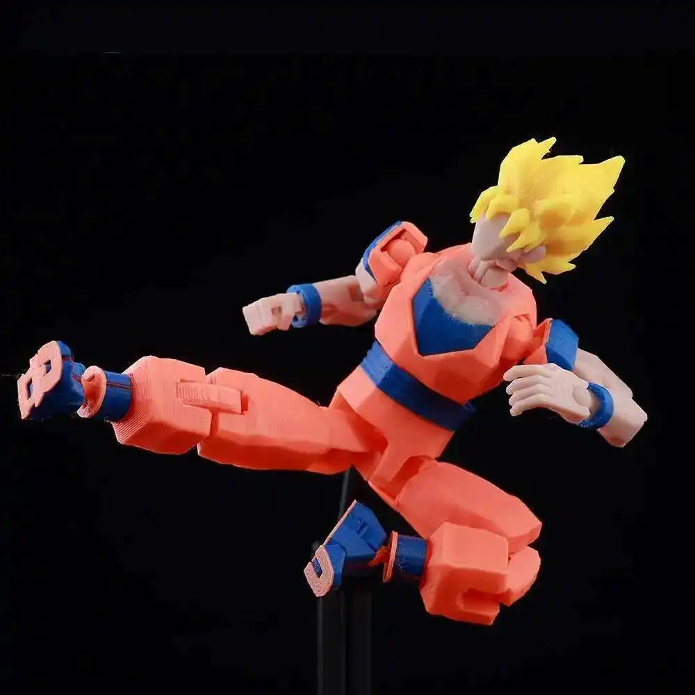 9L3D-gedruckte Anime-Charaktere Lucky Dummy 13 Actionfiguren Dragon Ball Son Goku Mehrgelenk-bewegliches Shapeshift-Mannequin-Spielzeug