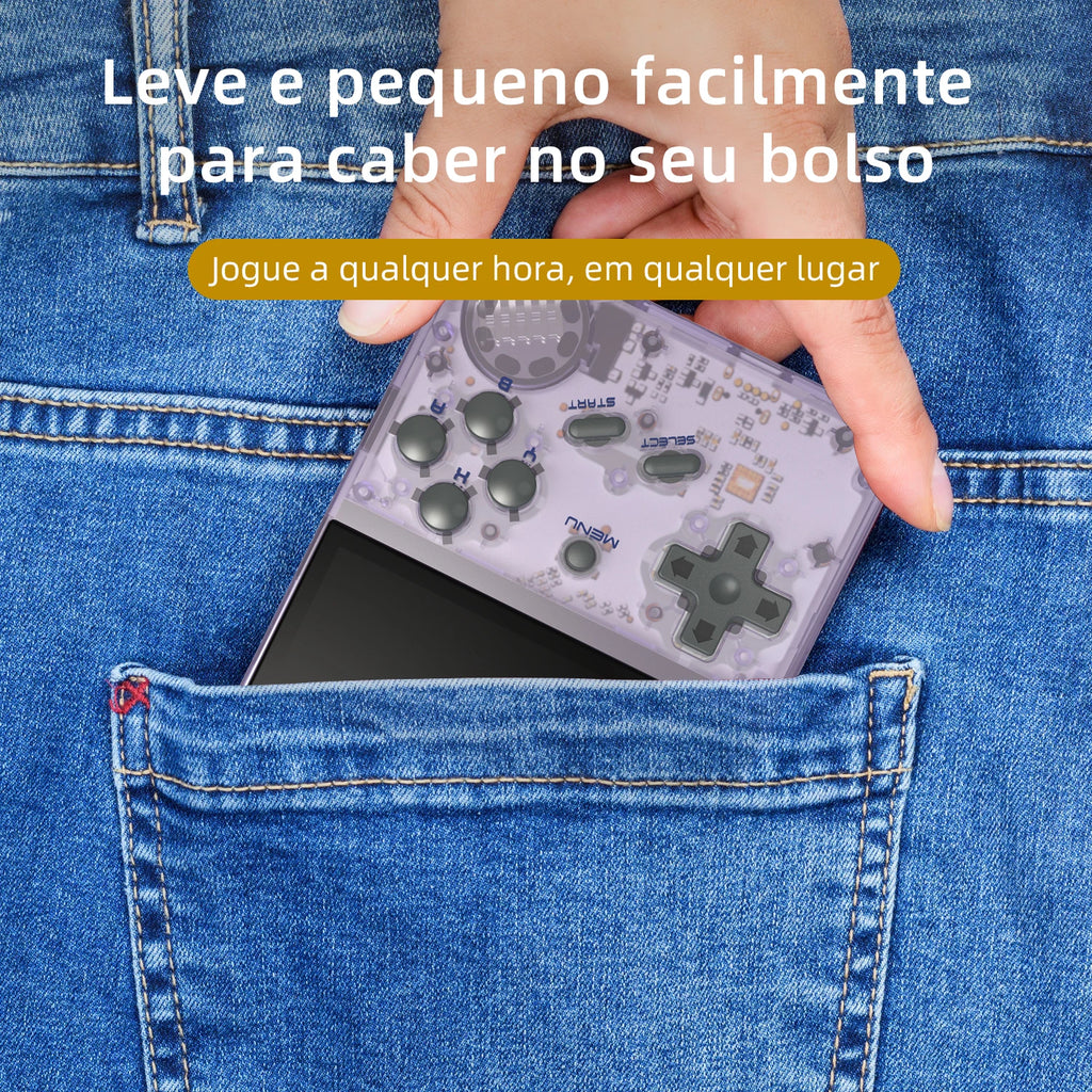 ANBERNIC RG35XX Retro-Handheld-Spielkonsole mit integrierter 64-GB-TF-Karte, über 6000 klassischen Spielen, Linux GarlicOS, tragbar – ideal für Reisen und als Geschenk für Kinder