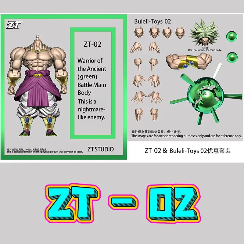 ZT Studio Figure Dragon Ball SSJ3 Broly Figurine SHF Large Special Effects Accessories Kit Action Figure Collectible Model Toy