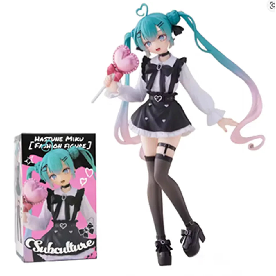 19cm Sexy Girl Hatsune Miku Anime Figure Fashion Subclture Miku Action Figure Room Decorations PVC Collection Model Doll Toys