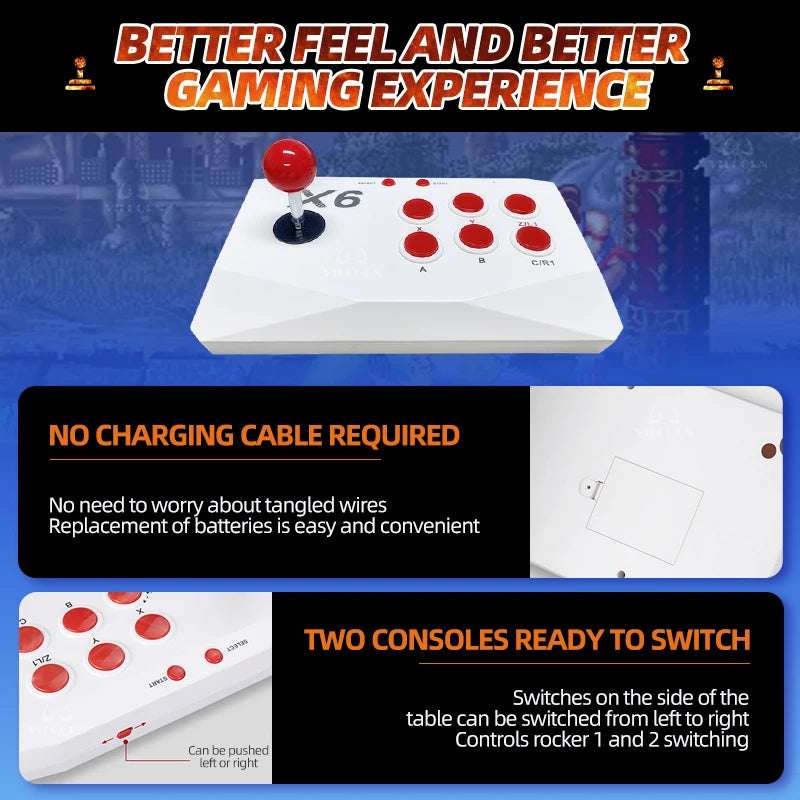 1PCS/2PCS Wireless Arcade Gamepad For M8 Retro Game Stick Rocker Arcade Joystick with 2.4Ghz Receiver Game Controller