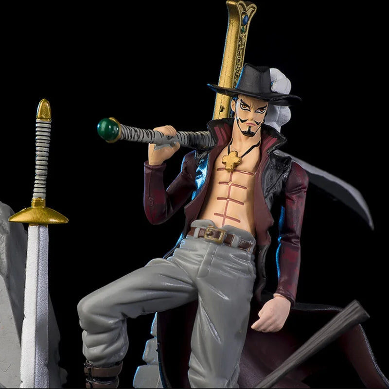 17CM ONE PIECE Anime Figures Dracule Mihawk Top Decisive Battle Action Figure PVC Model Toys Collection Ornaments Doll Fans Gift