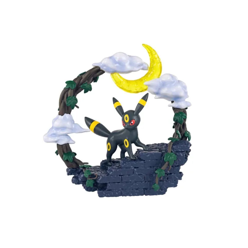 Anime Pokemon Circular Diorama Figure Pikachu Spheal Espeon Umbreon Togekiss Lapras Cute Model Decoration Children's Gifts
