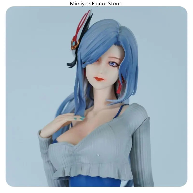 48cm Genshin Impact Shenhe Standing Pose Urban Beauty Anime Figure Model Statue