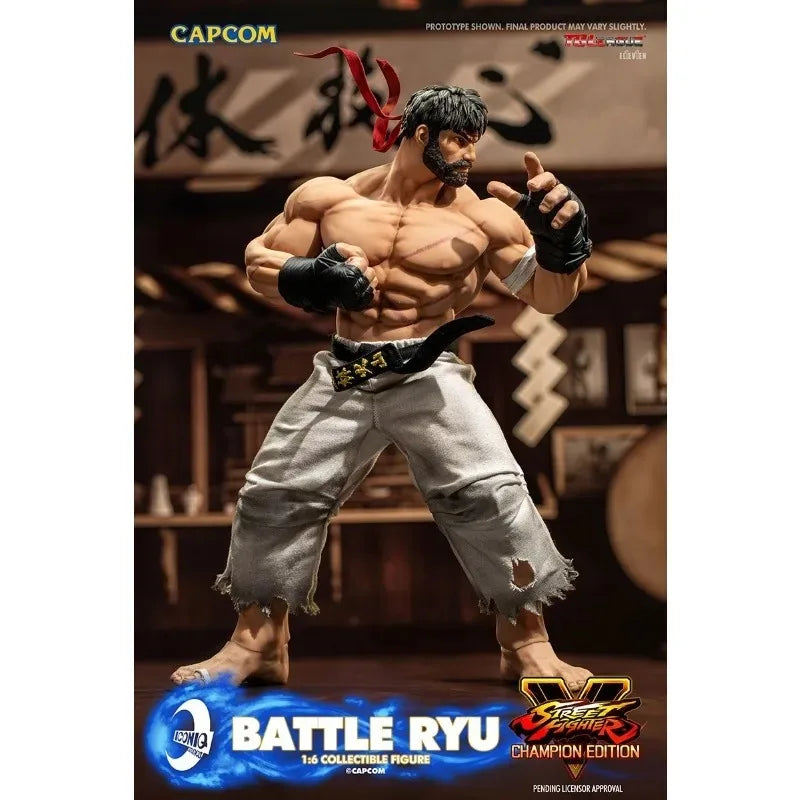 ICONIQ STUDIOS Street Fighter Action Figure - 1/6 Scale Articulated Collectible Figure for Boys - Ryu Akuma Ken Battle Edition