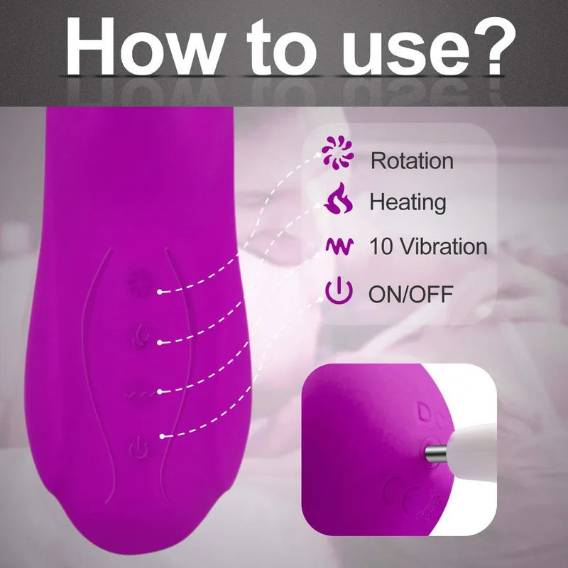 Stoßender Dildovibrator, automatischer G-Punkt-Vibrator mit Saugnapf, Sexspielzeug für Frauen, freihändiger Sexspaß, Analvibrator für den Orgasmus