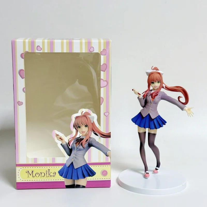 Neue Anime Doki Literature Student Uniform Club Actionfigur Modell Niedliches hübsches Mädchen Spielzeug Monika Sayori Sammlerstück Weihnachtsgeschenke