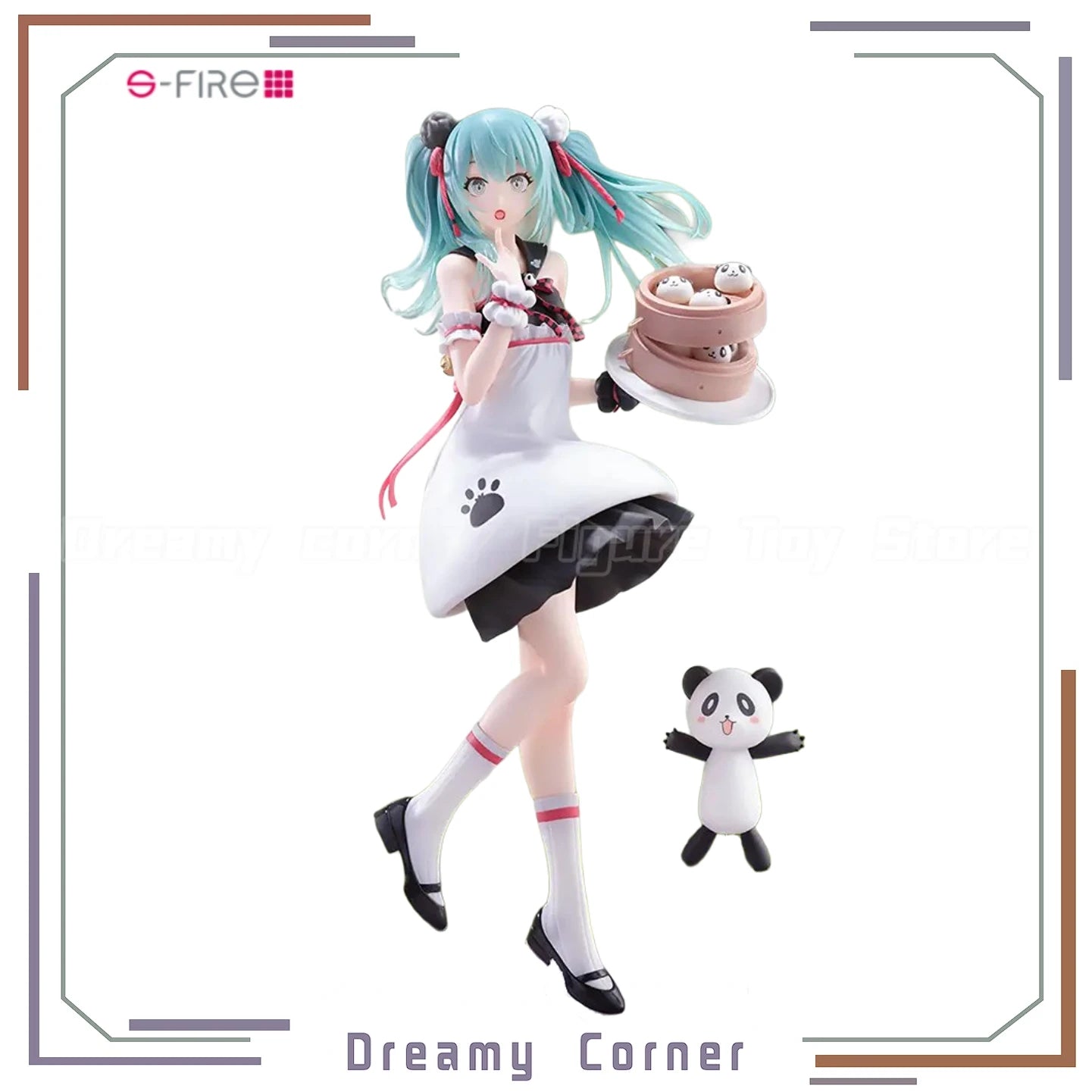 【In Stock】S-FIRE Piapro Characters Piapro Characters Hatsune Miku Panda Steamed Buns Figure Model Toys