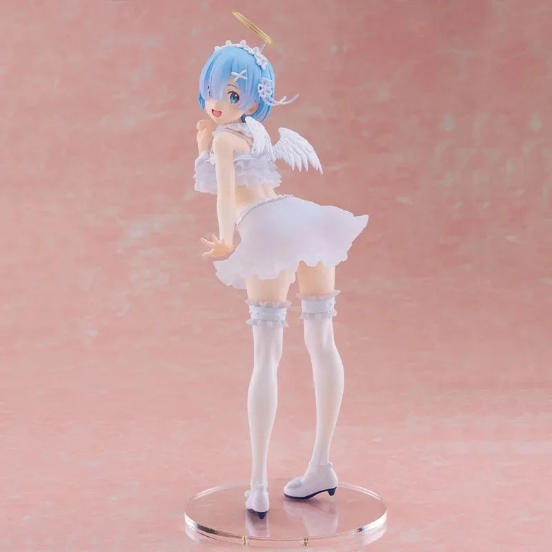 В наличност Taito Precious Figure Rem Pretty Tenshi Ver. Re:life in A Different World From Zero 23Cm Kawaii Doll Anime Model Toys