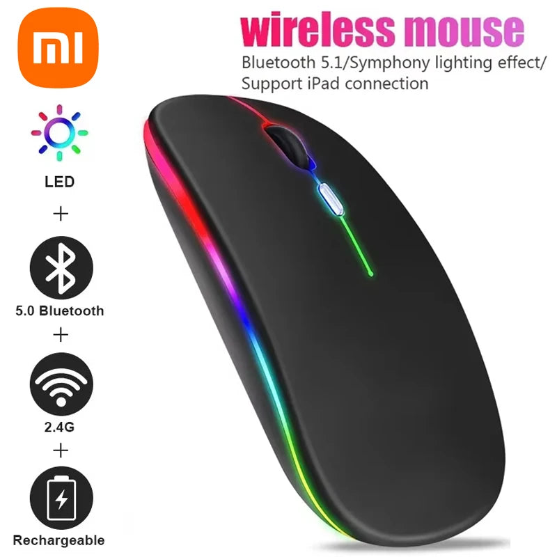 Xiaomi Wireless Mouse Rechargeable Bluetooth Dual-mode Silent LED Backlit Mice rgonomic Gaming Mouse Suitable For Notebooks PC