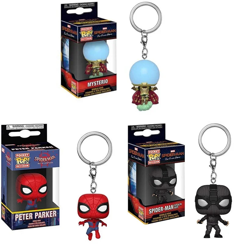 НОВО FUNKO POP Спайдър-Мен Спайдър-Гуен Зелен Гоблин Ловец на зомбита Спайдър Питър Паркър Мистерио Ключодържател Винилова фигурка Играчки