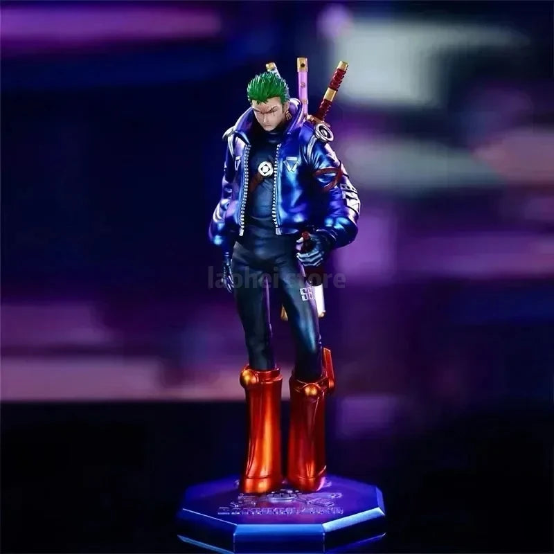 Anime One Piece Figures Roronoa Zoro Action Figurine Cyberpunk Zoro Figure Pvc Model Doll Collectible Decoration Toys Gifts