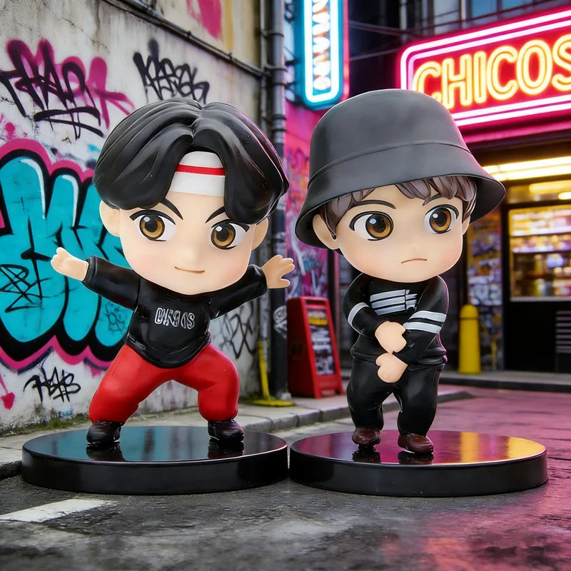 Bangtan Boys 7pcs/set Action Figures Doll Model Toy Rm Jin Suga Jhope Jimin V Jungkook Star Idol Cute Army Gift for Kids