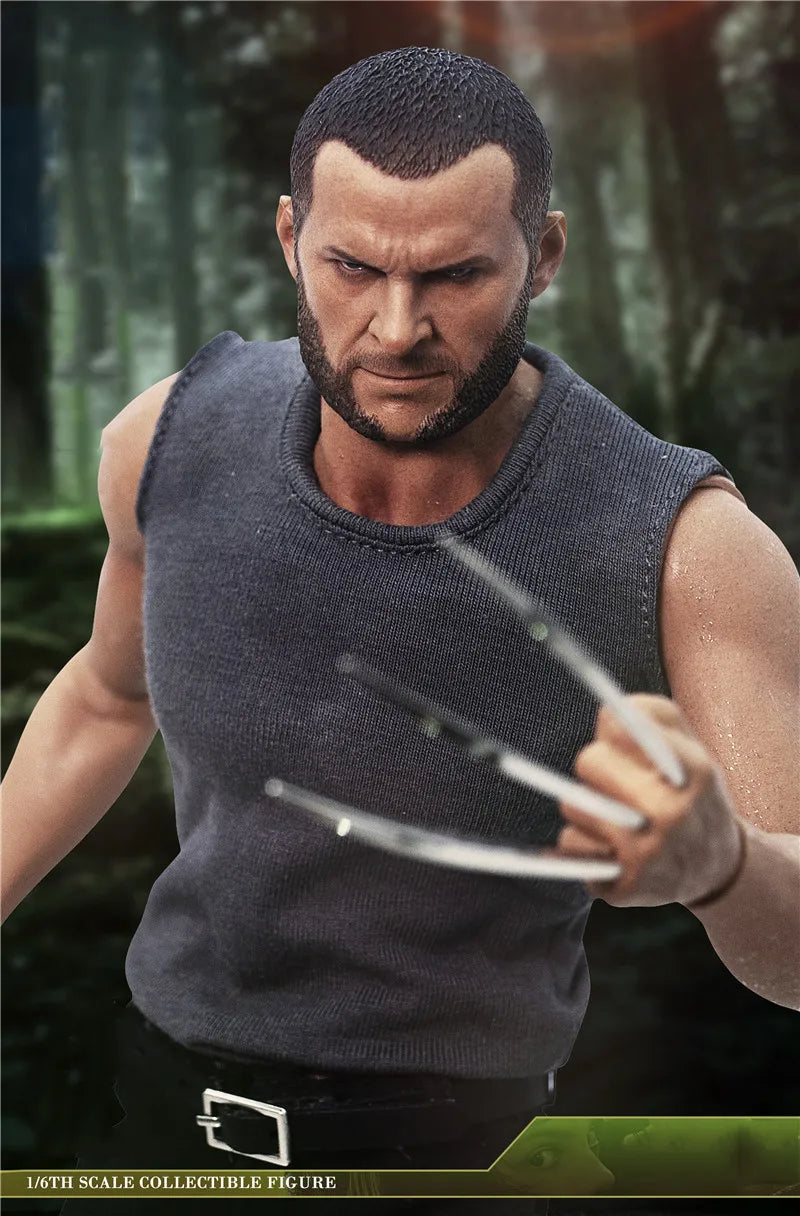 Collectible X24 Full Set Figure 1/6 Logan Angry Head Scuplt Villain Clone Wolf Uncle Battle Damage Edition 12" Action Figure