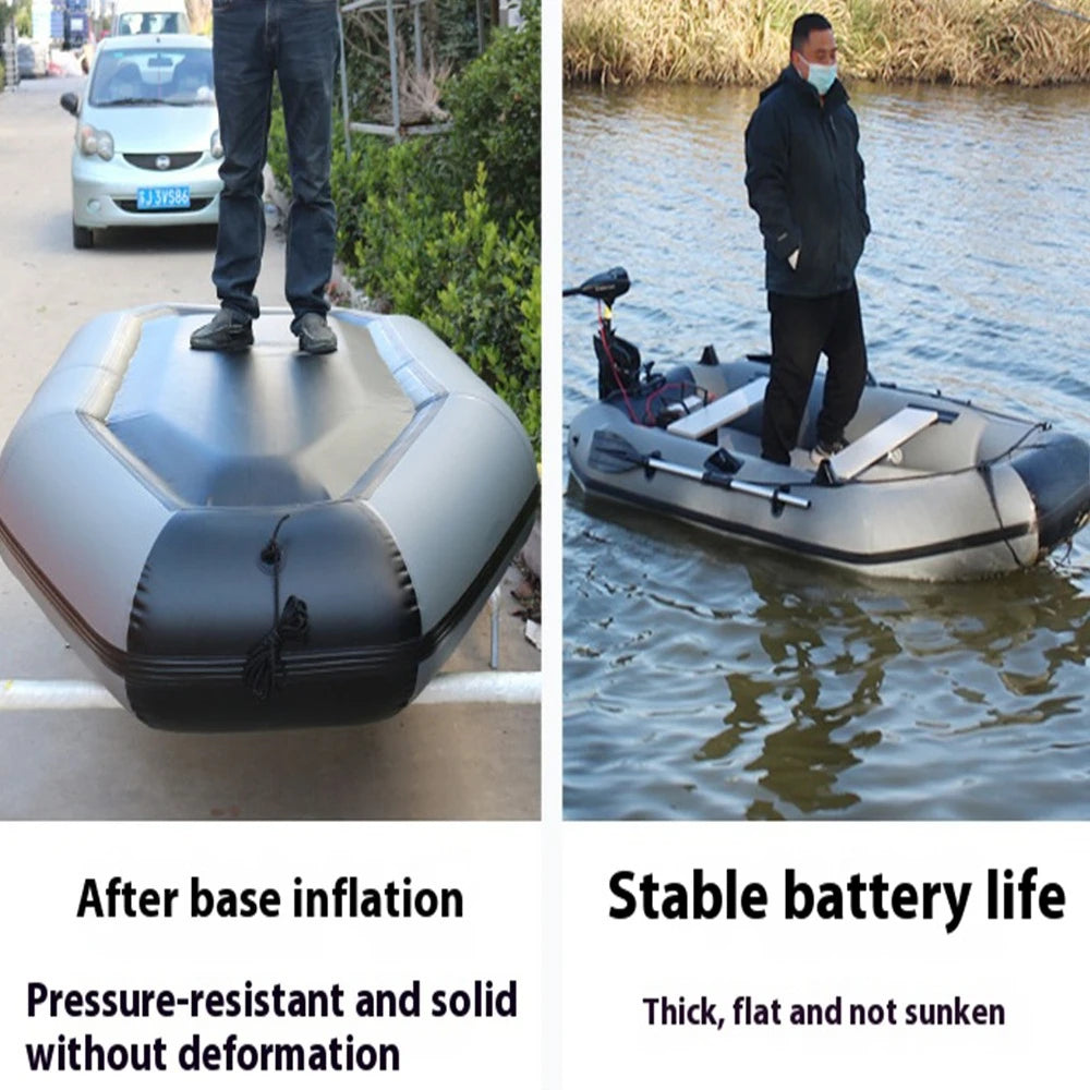 XMWL Kajak Hartboot Gummiboot Verdicktes Angelboot Sturmboot Aufblasbares Faltbares Luftkissenfahrzeug Pannensicher Solide und Langlebig