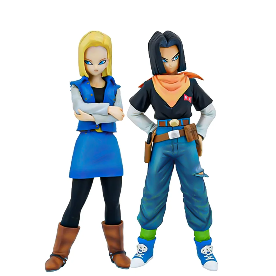 9,44 Zoll/24 cm Anime Dragon Ball Z Figur Android 18 und Android 17 PVC Actionfiguren Sammlung Modell Spielzeug Geschenke