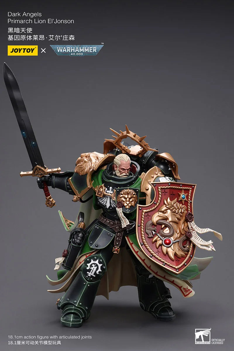 JOYTOY Warhammer 40K 1/18 Dark Angels Primarch Lion El‘Jonson Action Figure Mini Soldier Figurine Model Toy for Collection