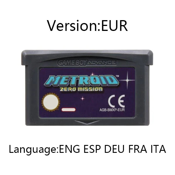 GBA Series Game Cartridge,32-bit Video Game Console Card,Fusion Zero Mission,US European Version For GBA/NDS