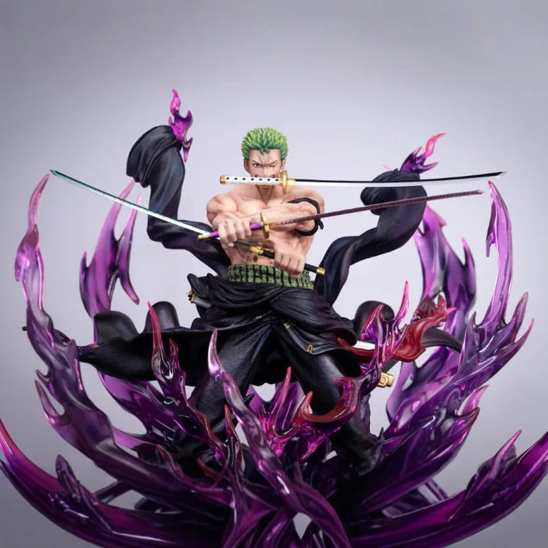 33cm Roronoa Zoro GK Figure One Piece Angry Battle Statue Collectible Model