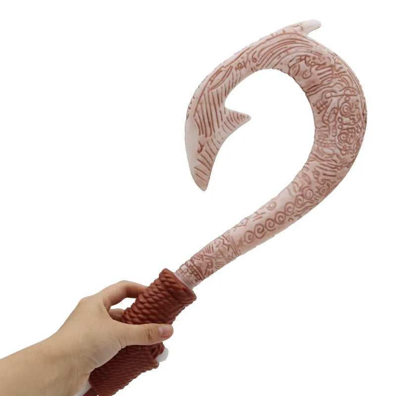42cm Disney Moana 2 Ocean Adventure Fish Hook Knife Figure Toys with Light Cosplay Maui Weapon Children Birthday Gift Toys