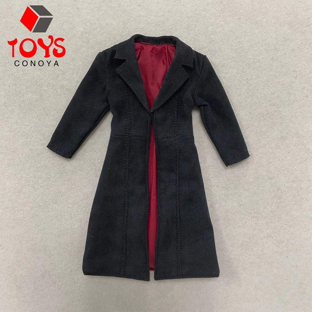 1/12 Scale Black Leather Coat Cloth Coat Clothes Model Fit 6'' Notaman Romankey Male Soldier Action Figure Body