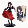 18CM DATE A LIVE Tokisaki Kurumi Anime Figure Cute Girl Model Toy PVC Black Dress Dress Up Standing Model Car Ornaments
