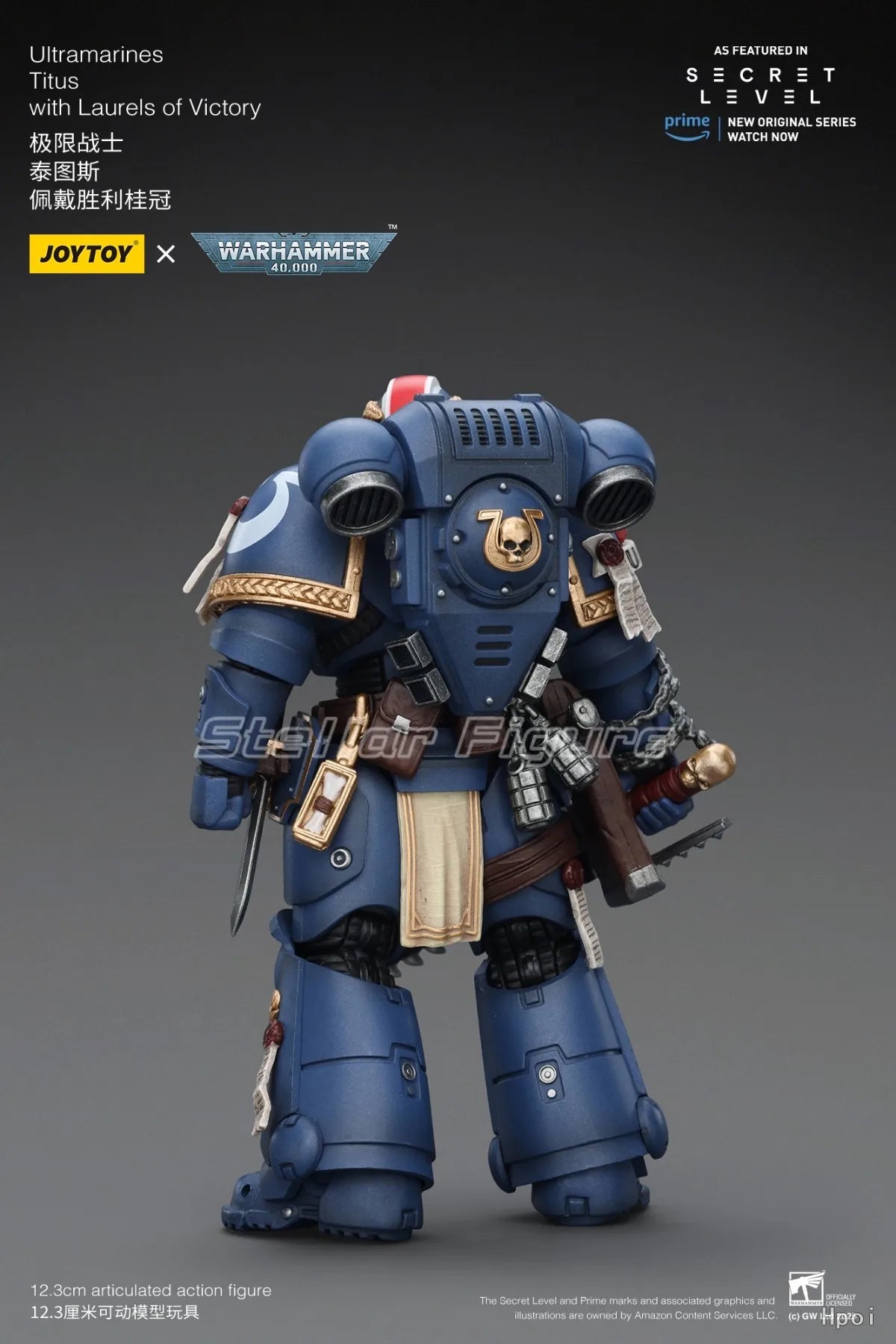 【SF】JOYTOY Warhammer 40K 1/18 Action Figure Ultramarines Titus with Laurels of Victory Model Toys Gifts Collection Ornaments