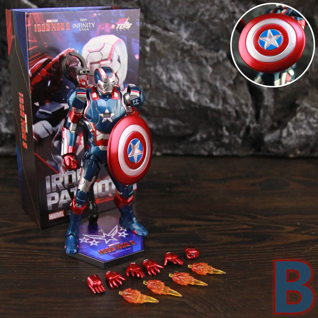 ZD Toys Marvel Studios Infinity SAGA Movie Film Iron Man 3 Iron Patriot 7" 1/10 Action Figure Ironman Legends Toys Doll Model
