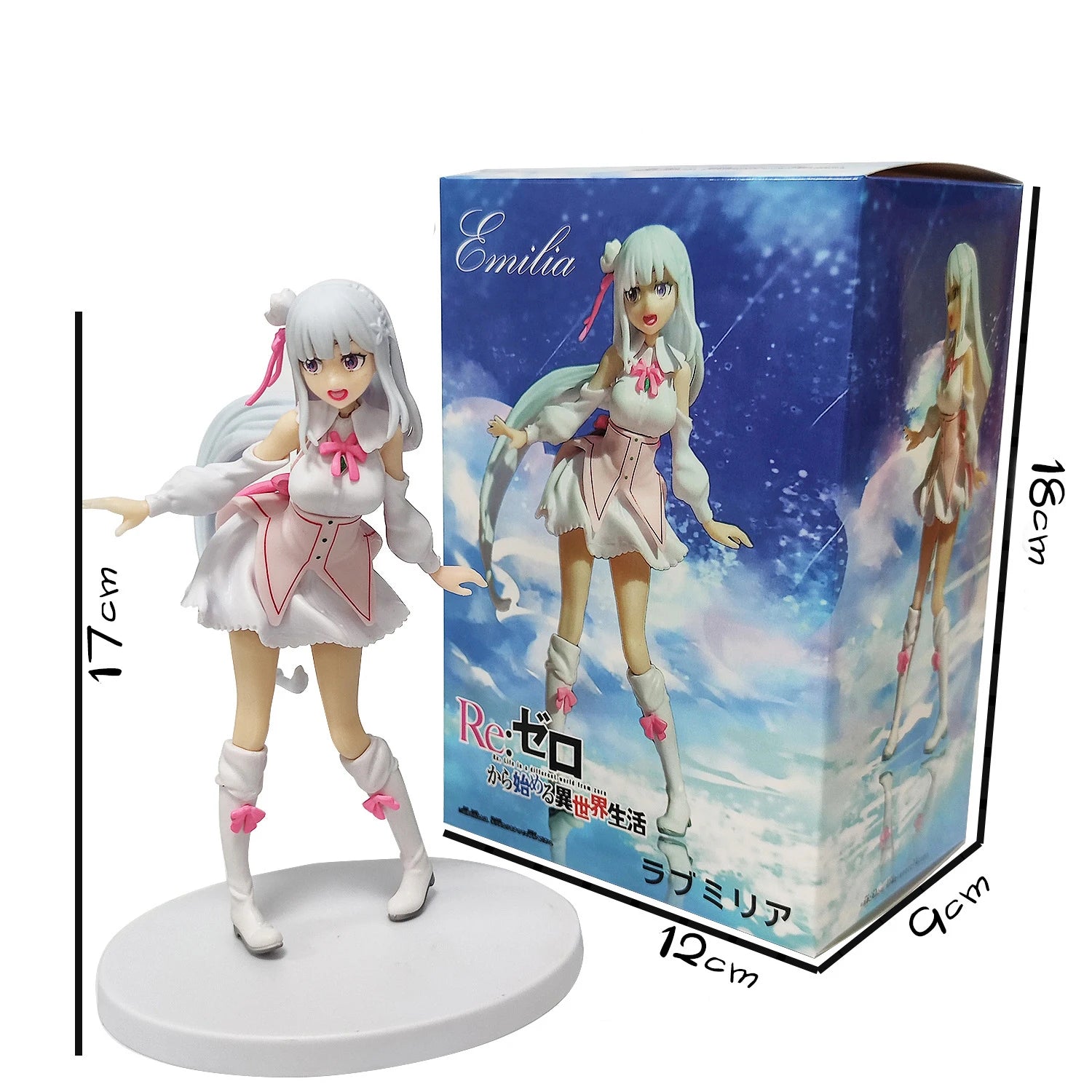 @17cm Re: Zero Starting Life in Another World Anime Figure Emilia Action Figures Kawaii Memory Snow Emilia Collection Model Toys