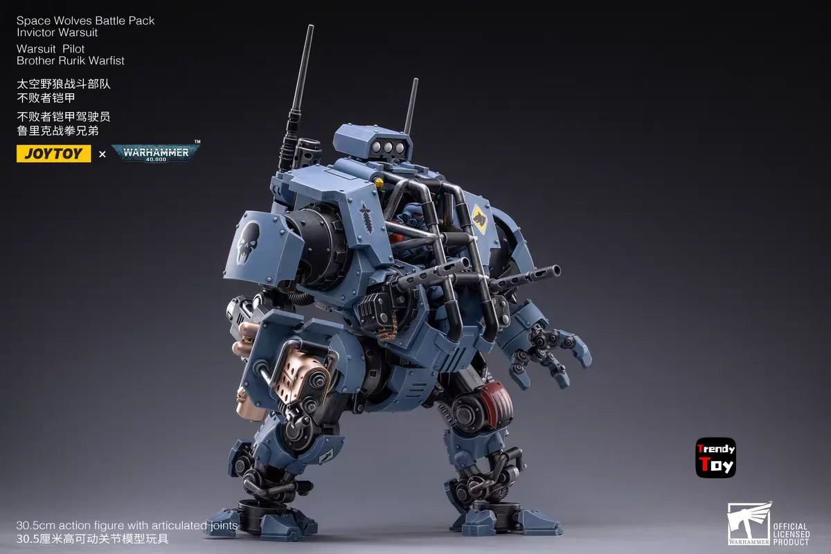 【JOYTOY】Warhammer 40K Space Wolves Battle PackInvictor Warsuit Warsuit PilotBrother Rurik Warfist 1/18 Action Figure Toy