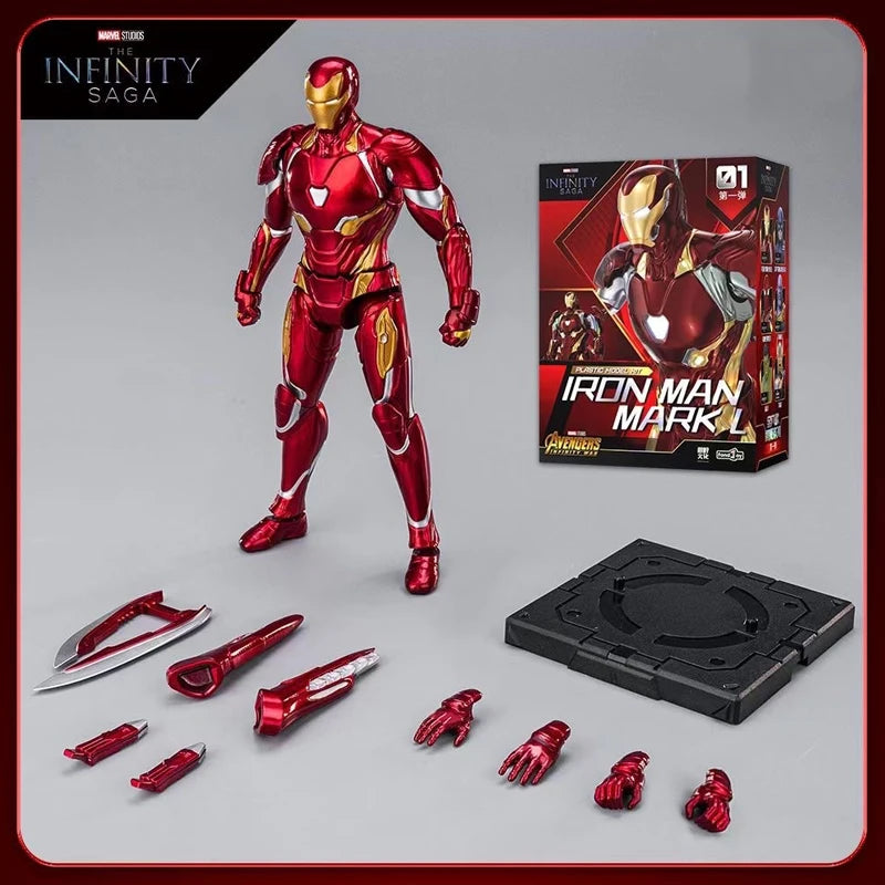 Anime Figure Marvel Hero Iron Man 1/12 Model Assembly Kit Disney Figure Building Blocks Joint Movable Toy Kids Puzzles Gift
