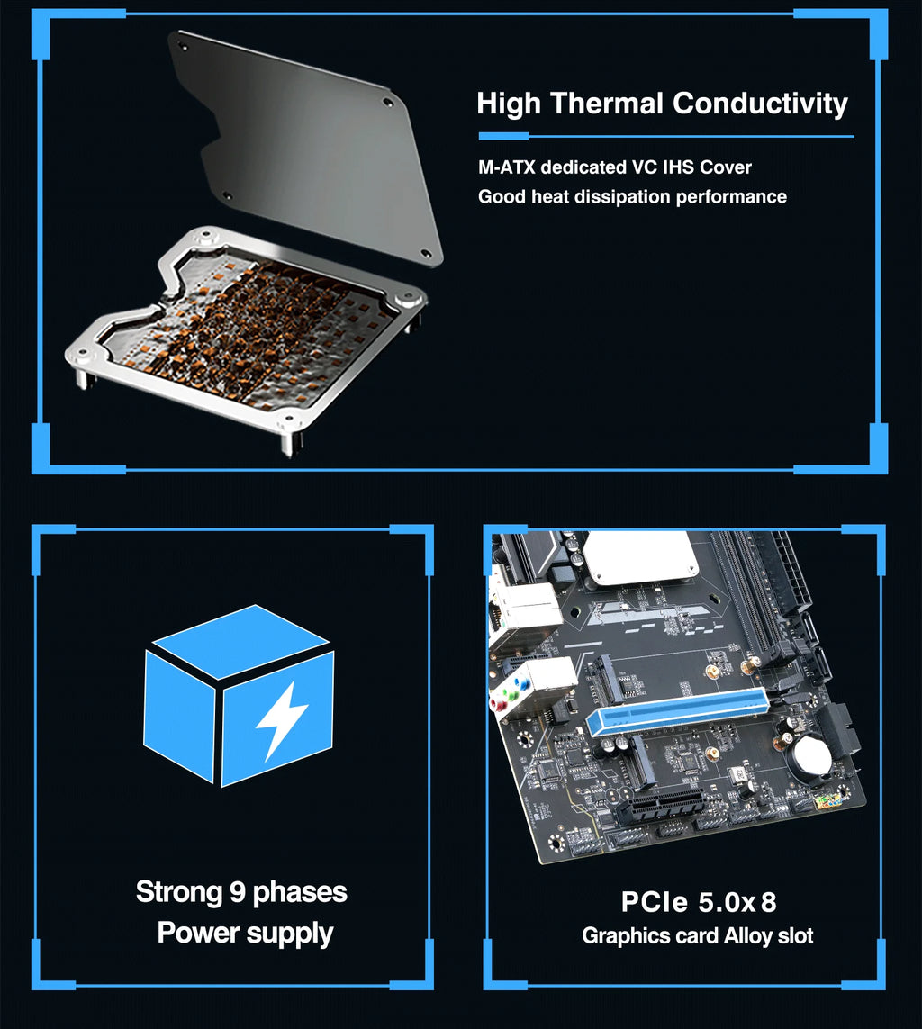 DIY Gaming Computer Motherboard Set mit Onboard CPU combo 13th Core Interpose Kit Q1J1 ES 0000 8C12T DDR5 RAM Desktop laca mae