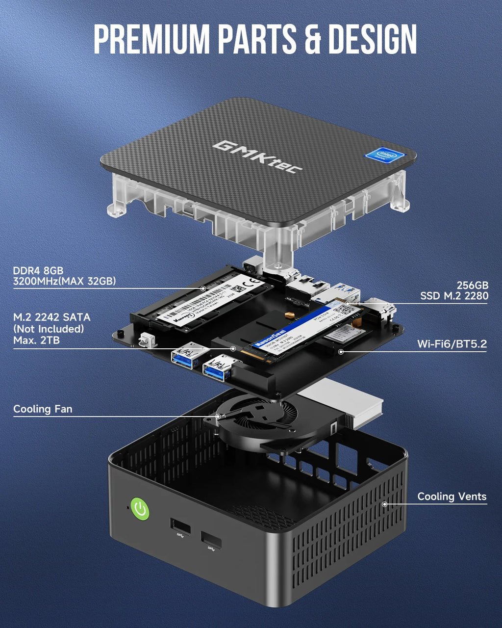 GMKtec G3 Plus Latest Twin Lake N150 Mini PC DDR4 3200MT/s NVMe SSD WiFi6 BT5.2 Windows 11 Pro 2.5G RJ45 Desktop Office Computer