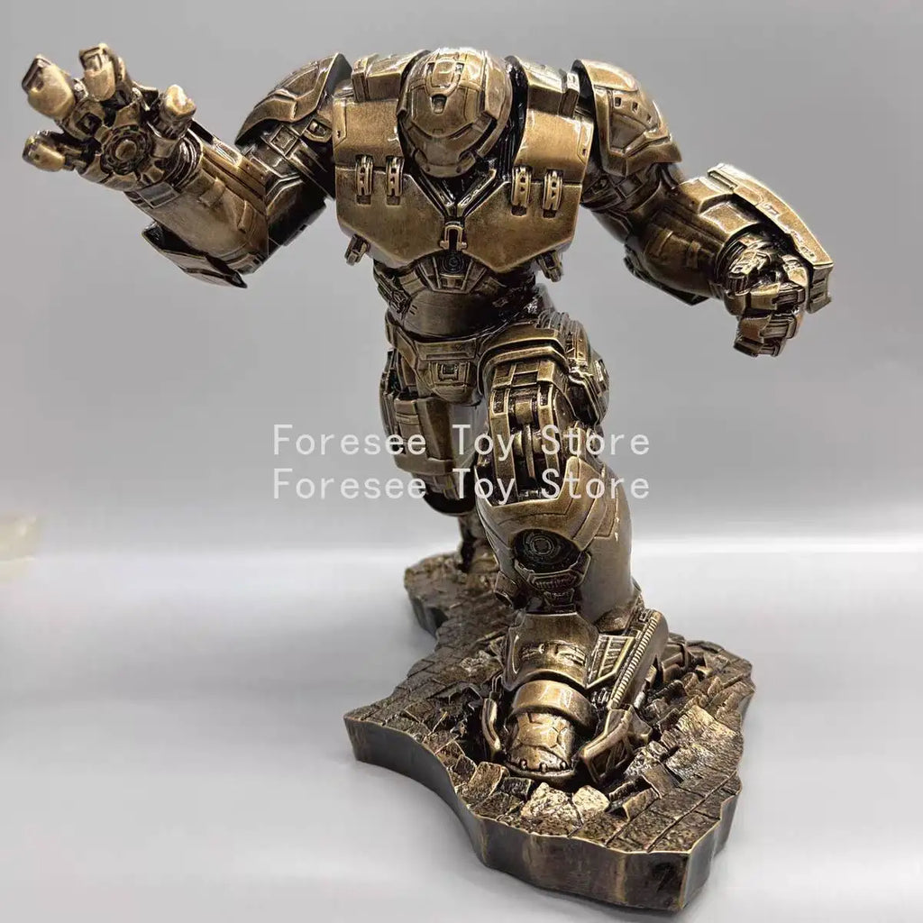 New 32cm Gold Hulk Vs Hulkbuster Figure Marvel Anime Figure Collection Resin Desktop Ornament Decorations Best Gift for Children