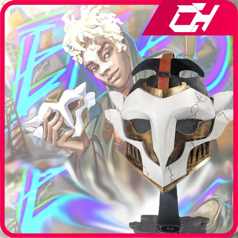 23cm Arcane Zaun The Boy Who Shattered Time LOL Game Figure Ekko Mask Fiberglass Cosplay Props Ornament Collection Crafts Toys