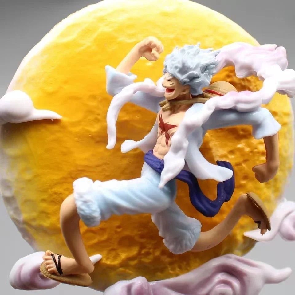 16cm One Piece Anime Figure Moon Nika Monkey D Luffy Gear 5 With Moon Light Action Figure Statue Model Collection Toys Gift