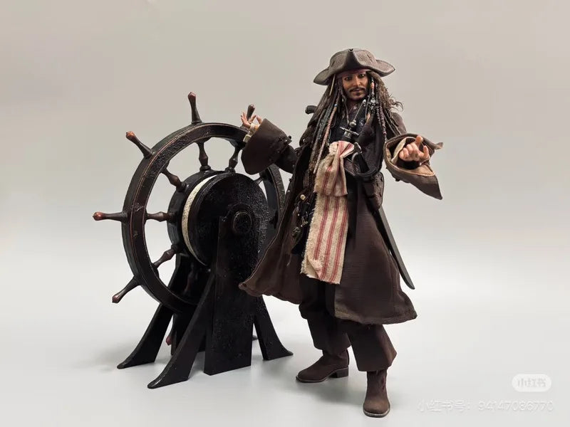 Genuine Hottoys Captain Jack 1/6 Movable Action Figure 30cm Jack Pirates Caribbean Collection Ornaments  Model Dx37 Dx38 Dx39