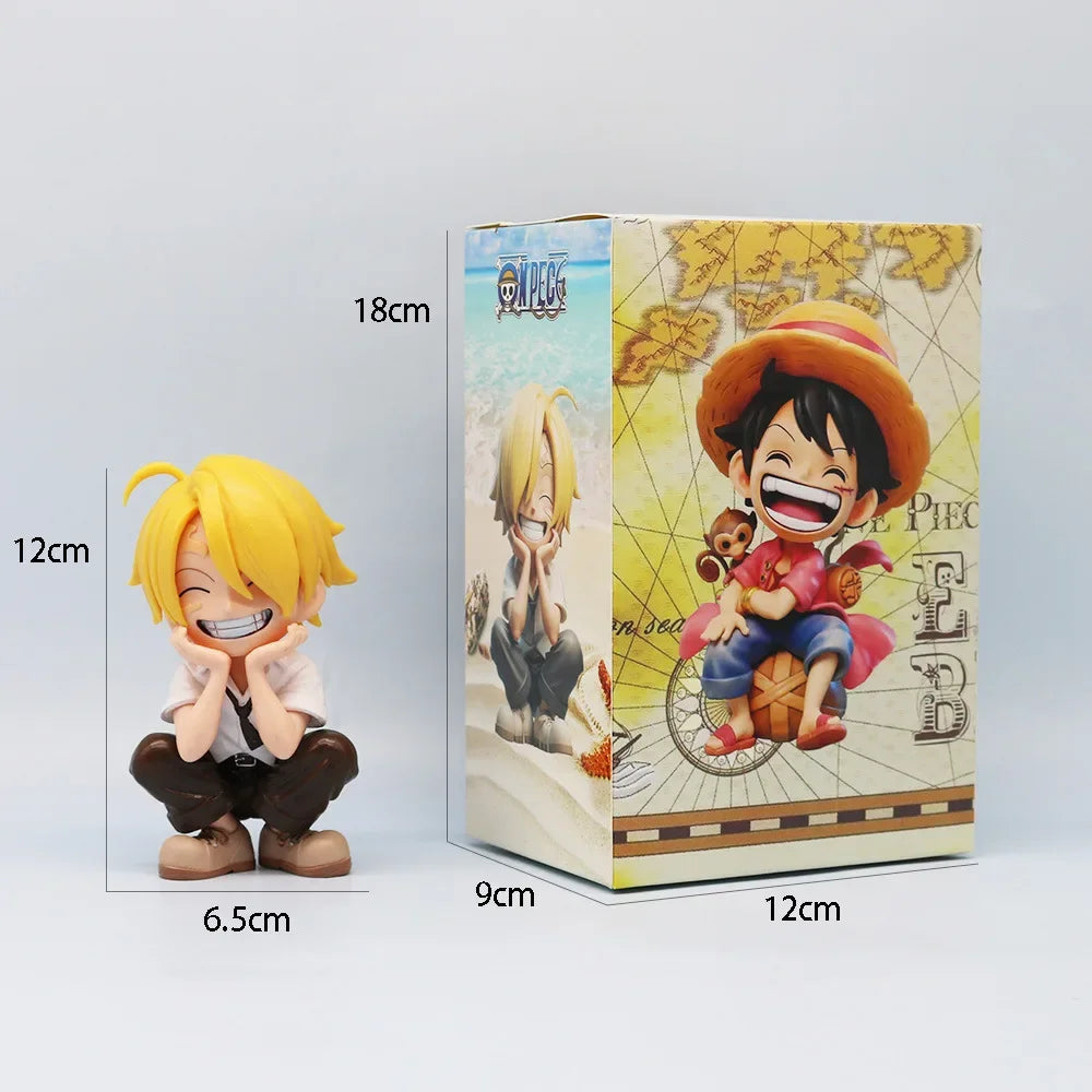 13cm Anime Figure One Piece Monkey D Luffy Roronoa Zoro Kawaii Toys Q Figural Nendoroid Car Decoration PVC Model Gift