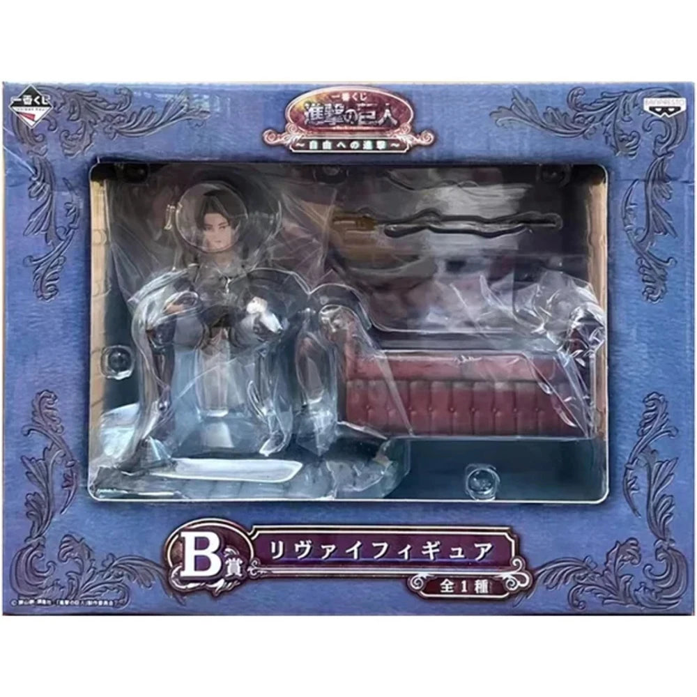 In Stock BANDAI Original Ichiban Kuji KUJI Attack On Titan Anime Figure Eren Jaeger Levi Ackerman PVC Cool Model Collection Toys