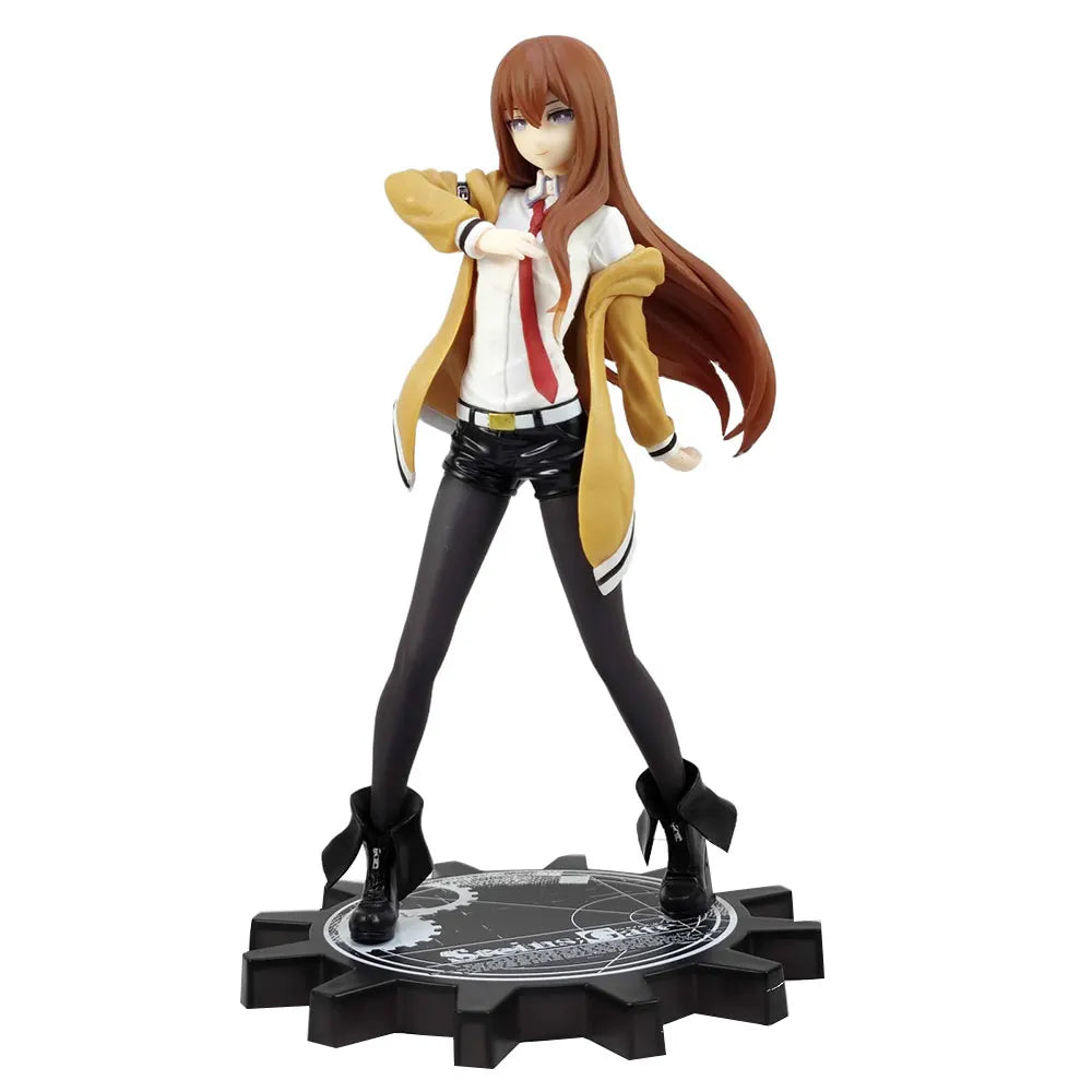 18CM Anime Steins;Gate Figure Makise Kurisu Sitting Position Anime Model Toys Gifts Collection Decoration Ornaments PVC