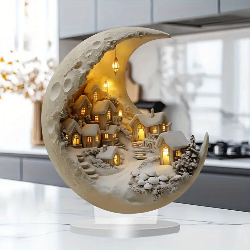 Christmas Xmas Tree Desktop Ornament Moonhouse DIY 2D Decoration Acrylic Merry Christmas Signs Plaque 2026 New Years Party Gifts