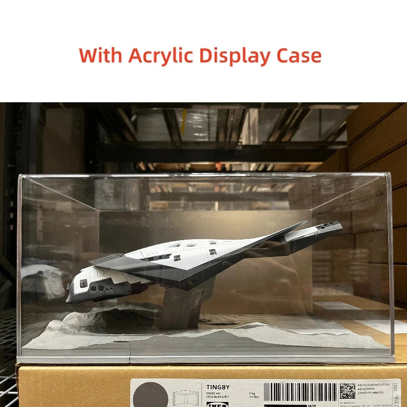 Interstellar Ranger Spaceship - Fdm 3d Printed & Hand-Painted Model With Acrylic Display Case,  Model Toy Gift For Fans