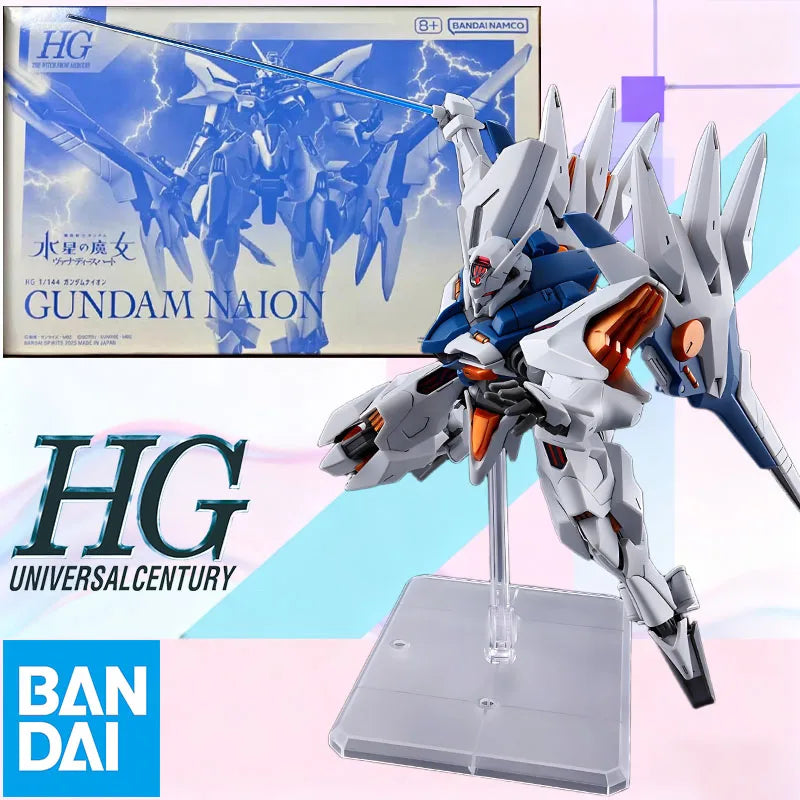 In Stock BANDAI Original Box HG GUNDAM NAION The Witch of Mercury Action Figure Model Toy Gift for Kid Foam Box Packaging